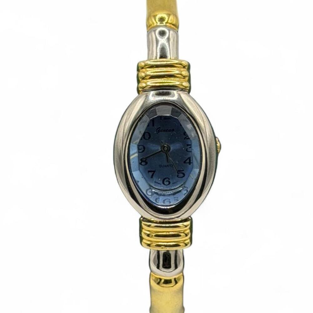 Rare vintage silver and gold Geneva peekaboo bracelet watch